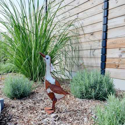 Décoration jardin,canard en métal rouillé