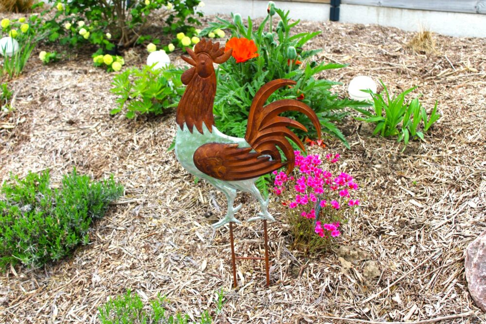 décoration de jardin Rustico en forme de coq