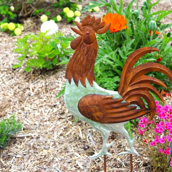 décoration de jardin Rustico en forme de coq
