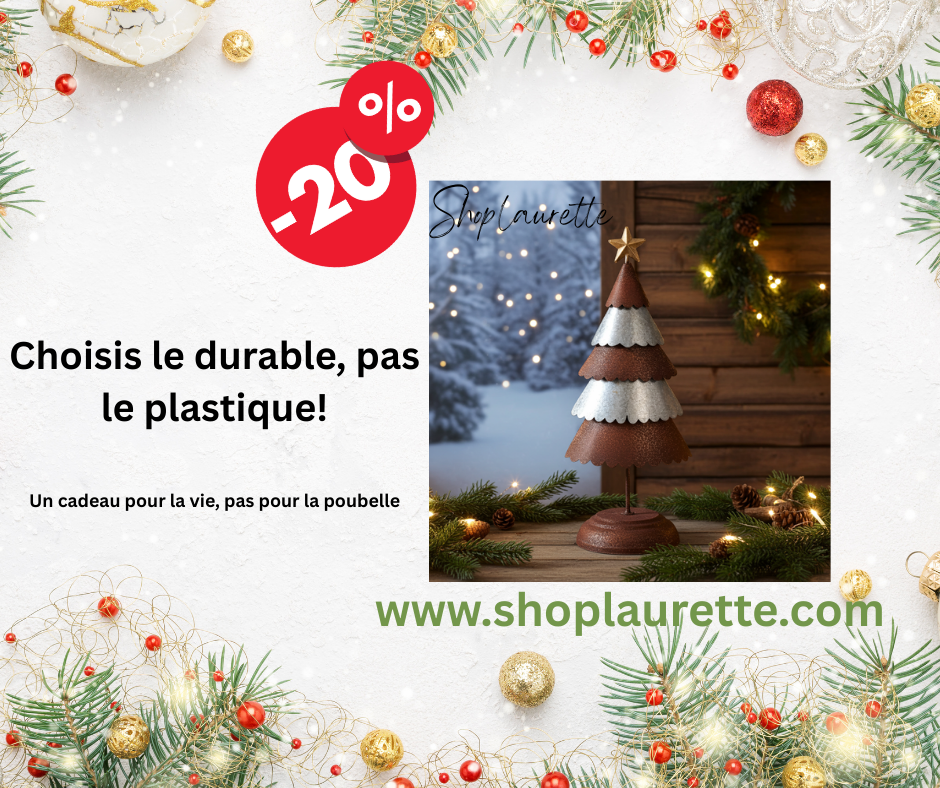Déco Sapin de Noël aspect rouillé – charme rustique et festif