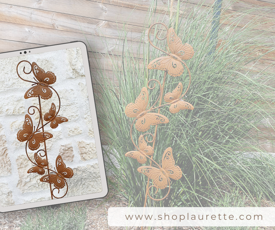 Décoration Jardin en Métal avec Papillons